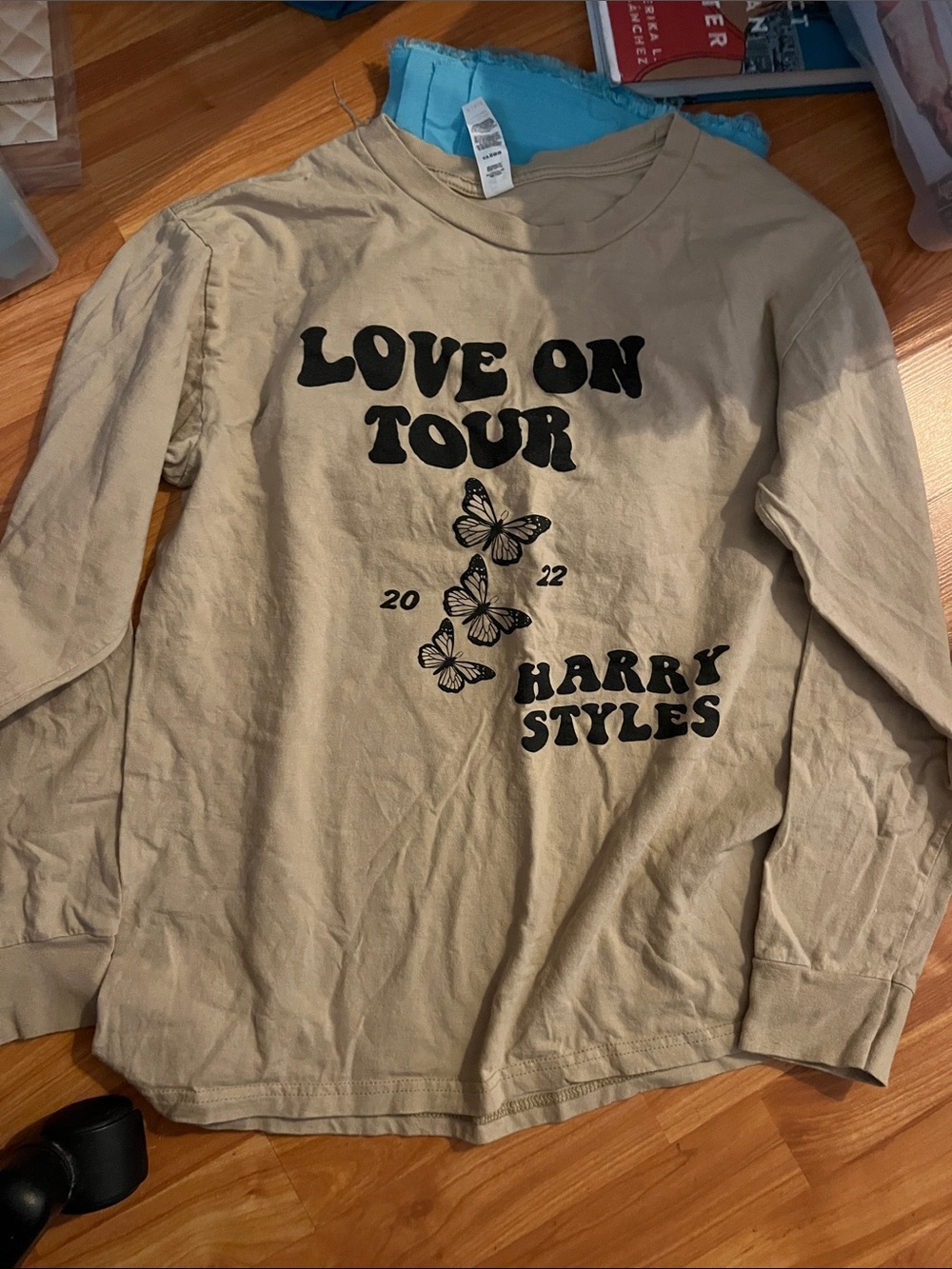 Harry Styles Beige "Love On Tour" Long Sleeve Shirt 2022 Butterfly